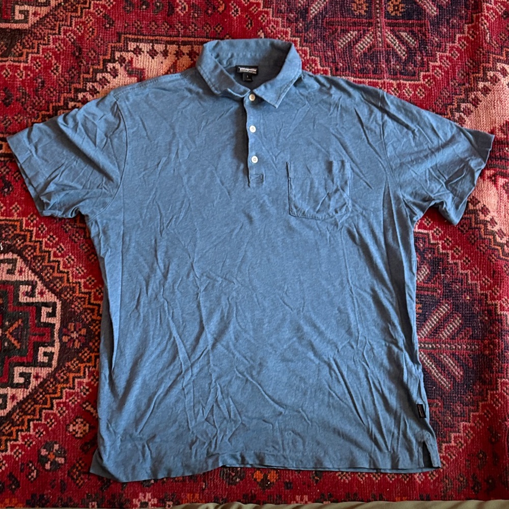 Patagonia Men's Slate Blue Polo with Chest Pocket